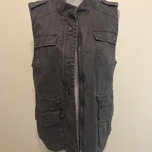 Per Se Women's Cargo Vest, gray, EXC